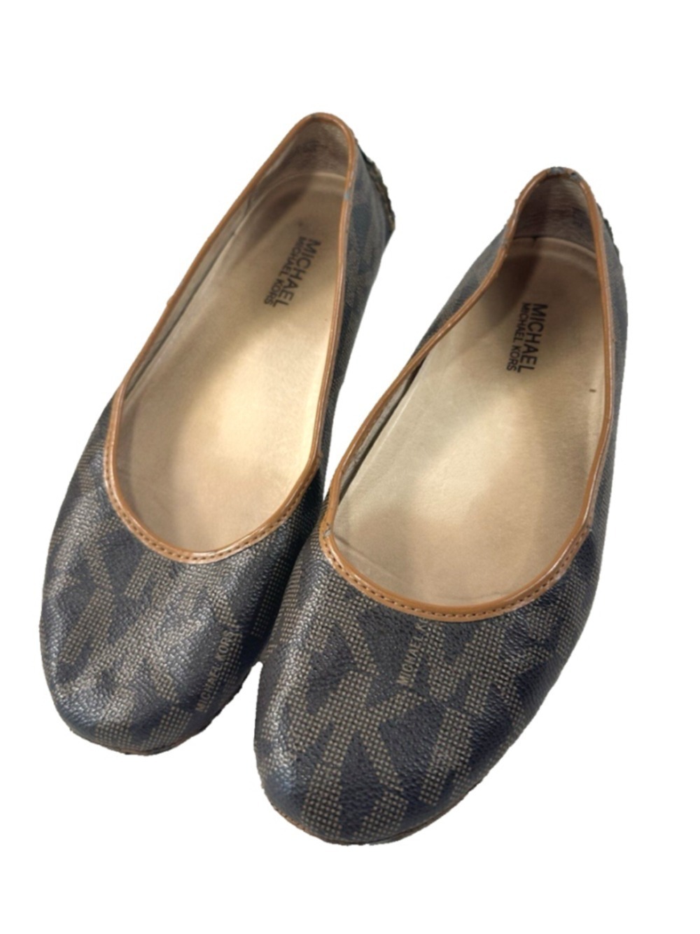 Michael Kors Shoes Womens 9 M Ballet Flats Slip On Comfort Brown Faux Leather